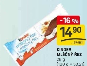 Řez mléčný Kinder