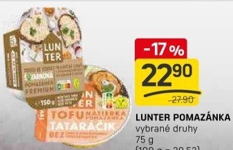 Rostlinné pomazánky Lunter
