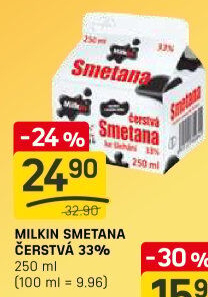 Smetana čerstvá Milkin 33%