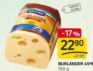 Sýr Burlander 45% Milram