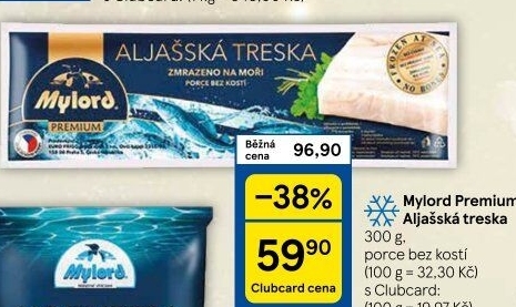Aljašská treska filé bez kosti mražené Premium Mylord