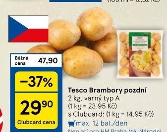 Brambory konzumní pozdní Tesco