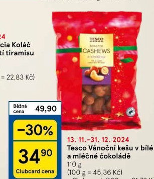 Kešu v čokoládě Tesco
