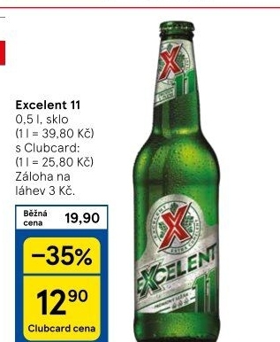 Pivo světlý ležák 11° Excelent
