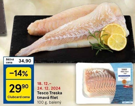 Treska tmavá filety Tesco