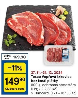 Vepřová krkovice bez kosti Tesco