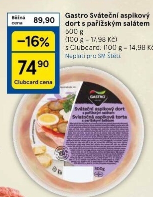 Aspikový dort sváteční s pařížským salátem Gastro