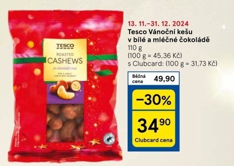Kešu v čokoládě Tesco