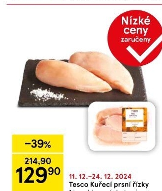 Kuřecí prsní řízky Tesco