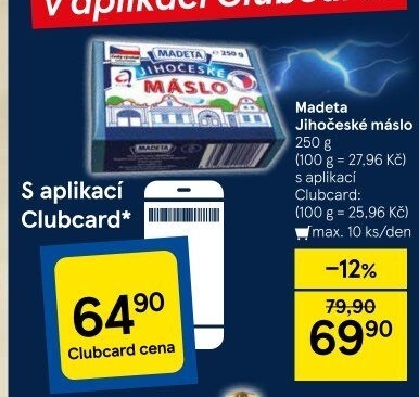 Máslo Jihočeské Madeta