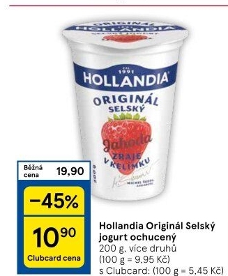 Ochucený jogurt selský Hollandia