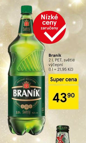 Pivo světlé výčepní 10° Braník