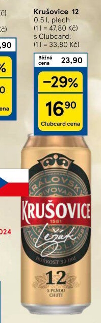 Pivo světlý ležák Královský 12° Krušovice