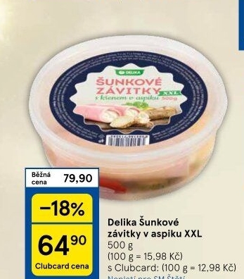 Šunkové závitky v aspiku Delika