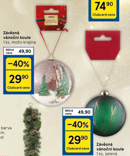 Vánoční ozdoby Tesco