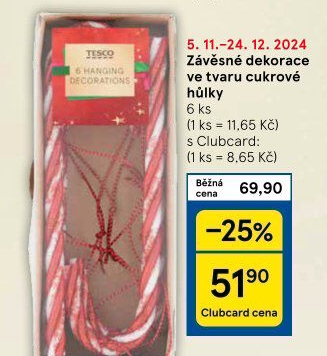 Vánoční závěsné dekorace Tesco