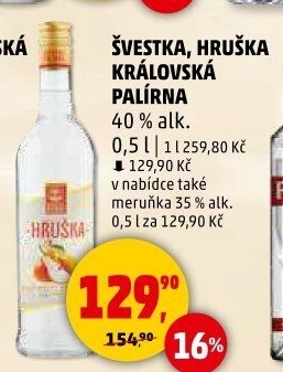 Pálenka švestka Královská palírna