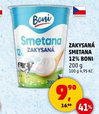 Smetana zakysaná Boni 12%