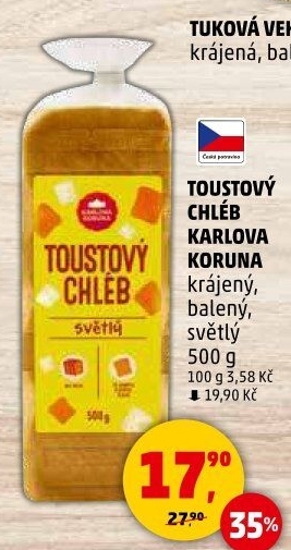 Toustový chléb Karlova Koruna