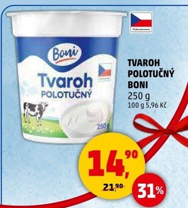 Tvaroh polotučný Boni