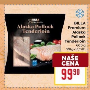 Alaska Pollock Tenderloin mražená Premium Billa