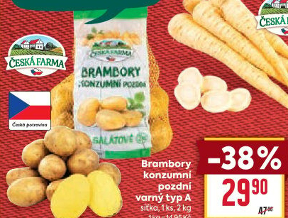Brambory konzumní pozdní Česká farma