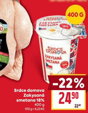 Zakysaná smetana 18% Srdce Domova