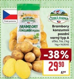 Brambory konzumní pozdní Česká farma
