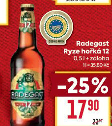 Pivo světlý ležák 12° Ryze hořká Radegast