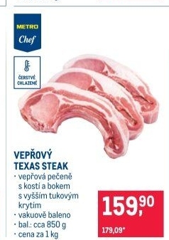 Vepřový steak Texas Metro Chef