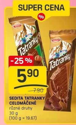 Celomáčené Tatranky Sedita