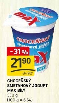 Jogurt smetanový max bílý Choceňský