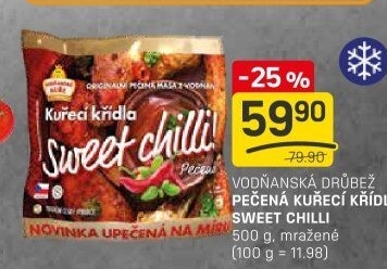 Kuřecí křídla pečená mražená Sweet chilli Vodňanské kuře