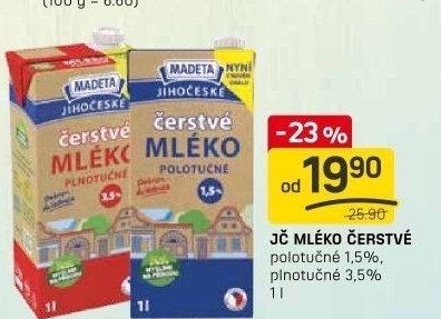 Mléko čerstvé Jihočeské Madeta