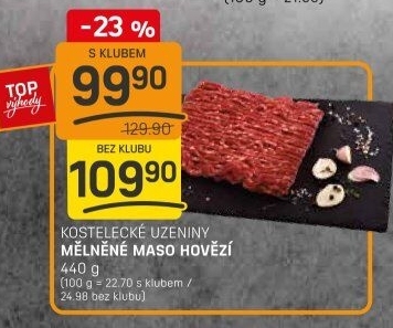 Mleté maso hovězí Kostelecké uzeniny