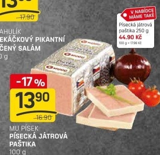 Paštika játrová písecká Maso uzeniny Písek