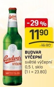 Pivo světlé výčepní Budweiser Budvar