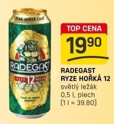 Pivo světlý ležák 12° Ryze hořká Radegast