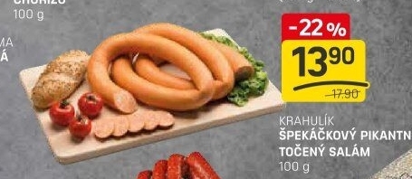 Salám špekáčkový pikantní točený Krahulík