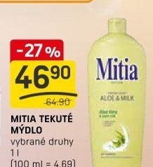 Tekuté mýdlo Mitia - náhradní náplň