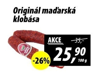 Maďarská klobása originál Příbramská uzenina
