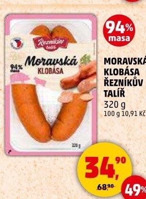Moravská klobása Řezníkův talíř