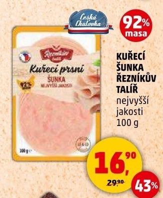 Šunka kuřecí nejvyšší jakosti Řezníkův talíř