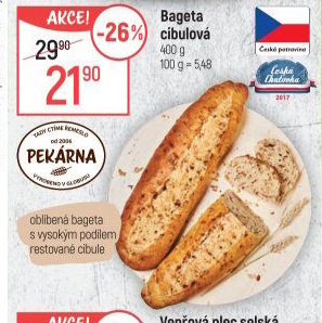 Bageta s cibulkou