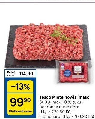 Hovězí mleté maso Tesco