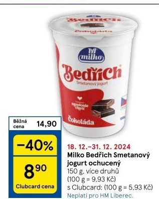 Jogurt Bedřich smetanový ochucený Milko