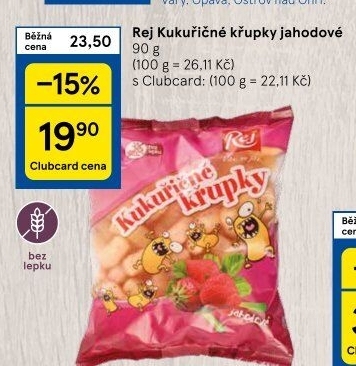 Křupky kukuřičné ochucené bez lepku Rej