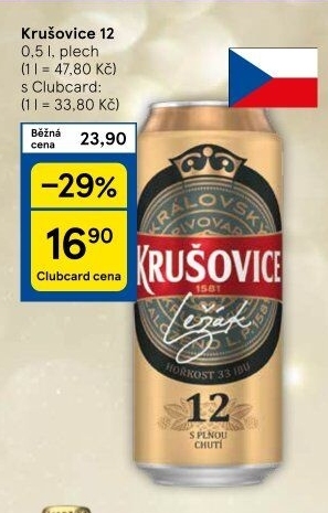 Pivo světlý ležák Královský 12° Krušovice