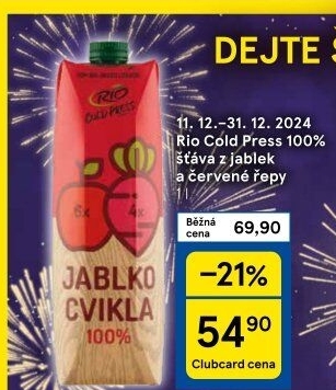 Šťáva 100% čerstvá Rio Cold Press