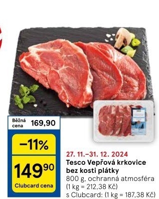 Vepřová krkovice bez kosti Tesco